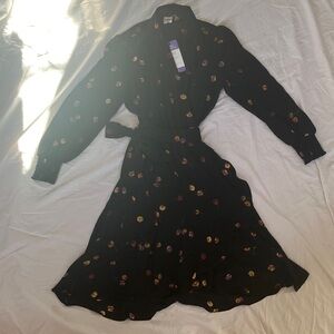 NWT CAbi Divine Dress #4391: Black Dress with Multicolor Floral Pattern